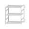 Fachbodenregal Stecksystem, Grundregal, beidseitig nutzbar, H1500xB1300xT800 mm, 3 Fachböden, Fachlast 250 kg, RAL 7035 lichtgrau