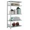 Fachbodenregal Stecksystem, Anbauregal, beidseitig nutzbar, H1500xB1000xT300 mm, 3 Fachböden, Fachlast 150 kg, RAL 7035 lichtgrau