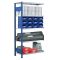 Fachbodenregal Stecksystem, Anbauregal, beidseitig nutzbar, H3000xB1000xT500, 7 Fachböden, Fachlast 250kg, RAL 5010 enzianblau / verzinkt