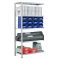 Fachbodenregal Stecksystem, Anbauregal, beidseitig nutzbar, H3000xB1300xT300, 7 Fachböden, Fachlast 250kg, RAL 7035 lichtgrau