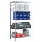 Fachbodenregal Stecksystem, Anbauregal, beidseitig nutzbar, H2500xB750xT300, 6 Fachböden, Fachlast 250kg, sendzimirverzinkt