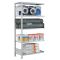 Fachbodenregal Stecksystem, Anbauregal, beidseitig nutzbar, H2750xB1000xT500, 6 Fachböden, Fachlast 330kg, RAL 7035 lichtgrau