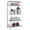 Fachbodenregal Stecksystem, Anbauregal, beidseitig nutzbar, H1800xB750xT300, 4 Fachböden, Fachlast 85kg, RAL 7035 lichtgrau
