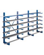 Kragarmregal K 1000, Anbaufeld, einseitig nutzbar, H2000xB1250xT500 mm, RAL 5010 enzianblau