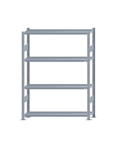 Fachbodenregal Stecksystem, Grundregal, beidseitig nutzbar, H1800xB1300xT300, 4 Fachböden, Fachlast 250kg, sendzimirverzinkt