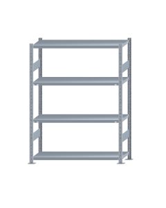 Fachbodenregal Stecksystem, Grundregal, beidseitig nutzbar, H1800xB1300xT400, 4 Fachböden, Fachlast 250kg, sendzimirverzinkt