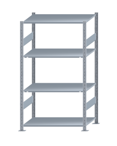 Fachbodenregal Stecksystem, Grundregal, beidseitig nutzbar, H1800xB1000xT600, 4 Fachböden, Fachlast 85kg, sendzimirverzinkt