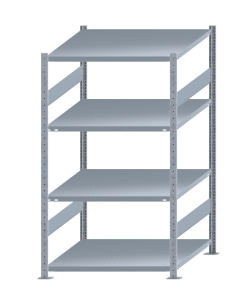 Fachbodenregal Stecksystem, Grundregal, beidseitig nutzbar, H1800xB1000xT1000, 4 Fachböden, Fachlast 250kg, sendzimirverzinkt