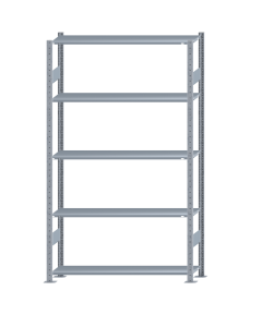 Fachbodenregal Stecksystem, Grundregal, beidseitig nutzbar, H2300xB1300xT300, 5 Fachböden, Fachlast 150kg, sendzimirverzinkt
