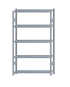 Fachbodenregal Stecksystem, Grundregal, beidseitig nutzbar, H2300xB1300xT300, 5 Fachböden, Fachlast 250kg, sendzimirverzinkt