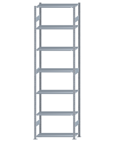 Fachbodenregal Stecksystem, Grundregal, beidseitig nutzbar, H3500xB1000xT400, 7 Fachböden, Fachlast 150kg, sendzimirverzinkt