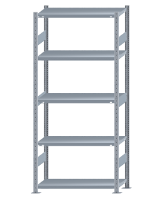 Fachbodenregal Stecksystem, Grundregal, beidseitig nutzbar, H2300xB1000xT400, 5 Fachböden, Fachlast 330kg, sendzimirverzinkt