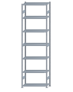 Fachbodenregal Stecksystem, Grundregal, beidseitig nutzbar, H3500xB1000xT400, 7 Fachböden, Fachlast 330kg, sendzimirverzinkt