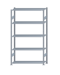 Fachbodenregal Stecksystem, Grundregal, beidseitig nutzbar, H2300xB1300xT400, 5 Fachböden, Fachlast 150kg, sendzimirverzinkt