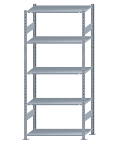 Fachbodenregal Stecksystem, Grundregal, beidseitig nutzbar, H2300xB1000xT500, 5 Fachböden, Fachlast 150kg, sendzimirverzinkt