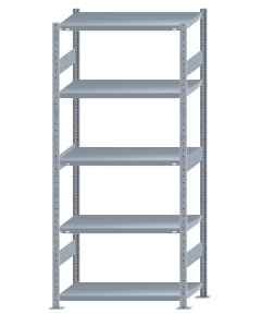 Fachbodenregal Stecksystem, Grundregal, beidseitig nutzbar, H2300xB1000xT500, 5 Fachböden, Fachlast 330kg, sendzimirverzinkt