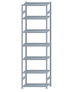 Fachbodenregal Stecksystem, Grundregal, beidseitig nutzbar, H3500xB1000xT500, 7 Fachböden, Fachlast 330kg, sendzimirverzinkt