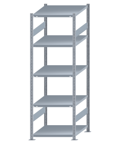 Fachbodenregal Stecksystem, Grundregal, beidseitig nutzbar, H2300xB750xT800, 5 Fachböden, Fachlast 250kg, sendzimirverzinkt