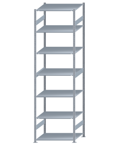 Fachbodenregal Stecksystem, Grundregal, beidseitig nutzbar, H3500xB1000xT800, 7 Fachböden, Fachlast 150kg, sendzimirverzinkt