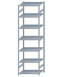 Fachbodenregal Stecksystem, Grundregal, beidseitig nutzbar, H3500xB1000xT800, 7 Fachböden, Fachlast 250kg, sendzimirverzinkt