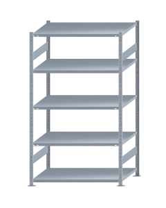 Fachbodenregal Stecksystem, Grundregal, beidseitig nutzbar, H2300xB1300xT800, 5 Fachböden, Fachlast 250kg, sendzimirverzinkt