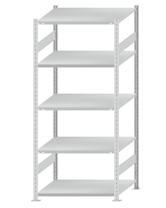 Schwerlastregal, Fachbodenregal Stecksystem, 250 kg Fachlast, H2300xB1000xT800 mm, 5 Lagerebenen, RAL 7035 lichtgrau