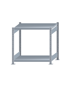 Fachbodenregal Stecksystem, Grundregal, beidseitig nutzbar, H1000xB1000xT600 mm, 2 Fachböden, Fachlast 250 kg, sendzimirverzinkt