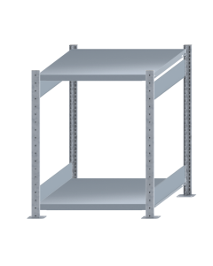 Fachbodenregal Stecksystem, Grundregal, beidseitig nutzbar, H1000xB750xT800 mm, 2 Fachböden, Fachlast 250 kg, sendzimirverzinkt
