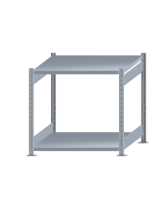 Fachbodenregal Stecksystem, Grundregal, beidseitig nutzbar, H1000xB1000xT800 mm, 2 Fachböden, Fachlast 250 kg, sendzimirverzinkt