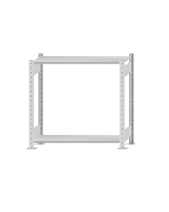 Fachbodenregal Stecksystem, Grundregal, beidseitig nutzbar, H1000xB1000xT300 mm, 2 Fachböden, Fachlast 85 kg, RAL 7035 lichtgrau