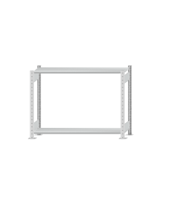 Fachbodenregal Stecksystem, Grundregal, beidseitig nutzbar, H1000xB1300xT300 mm, 2 Fachböden, Fachlast 85 kg, RAL 7035 lichtgrau