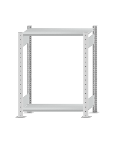 Fachbodenregal Stecksystem, Grundregal, beidseitig nutzbar, H1000xB750xT300 mm, 2 Fachböden, Fachlast 150 kg, RAL 7035 lichtgrau