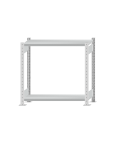 Fachbodenregal Stecksystem, Grundregal, beidseitig nutzbar, H1000xB1000xT300 mm, 2 Fachböden, Fachlast 250 kg, RAL 7035 lichtgrau