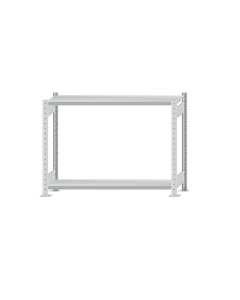 Fachbodenregal Stecksystem, Grundregal, beidseitig nutzbar, H1000xB1300xT300 mm, 2 Fachböden, Fachlast 250 kg, RAL 7035 lichtgrau