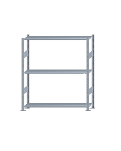 Fachbodenregal Stecksystem, Grundregal, beidseitig nutzbar, H1500xB1300xT300 mm, 3 Fachböden, Fachlast 85 kg, sendzimirverzinkt