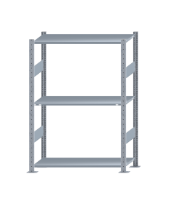 Fachbodenregal Stecksystem, Grundregal, beidseitig nutzbar, H1500xB1000xT400 mm, 3 Fachböden, Fachlast 150 kg, sendzimirverzinkt
