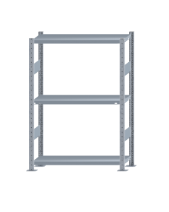 Fachbodenregal Stecksystem, Grundregal, beidseitig nutzbar, H1500xB1000xT300 mm, 3 Fachböden, Fachlast 250 kg, sendzimirverzinkt