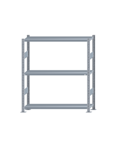 Fachbodenregal Stecksystem, Grundregal, beidseitig nutzbar, H1500xB1300xT300 mm, 3 Fachböden, Fachlast 250 kg, sendzimirverzinkt