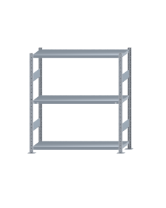 Fachbodenregal Stecksystem, Grundregal, beidseitig nutzbar, H1500xB1300xT400 mm, 3 Fachböden, Fachlast 250 kg, sendzimirverzinkt