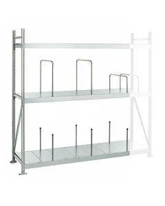 Weitspannregal WS 3000, Anbauregal, Stahlpaneele, H2000xB1500xT500 mm, 3 Fachebenen, verzinkt