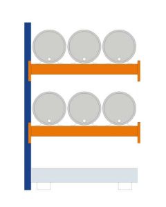 Fassregal - für stehende und liegende Lagerung, Anbauregal, Einrichtung 6 x 60 l liegend, Rahmen H x T 2000 x 800 mm