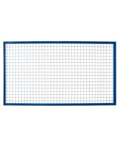 Gitter-Rückwand für Rahmen S625-A18, A635-B20 und S645-B25, Gitterhöhe 1500 mm, Feldbreite 1350 mm, Rahmen blau, Maschengitter verzinkt