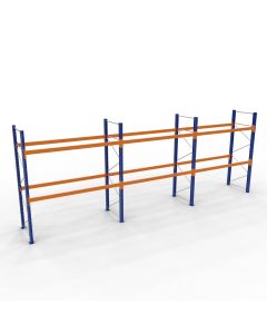 Palettenregal, Komplettregal, 4 Lagerebenen, H5000xB8444xT1100 mm, Palettengewicht bis 1000 kg,  36 Palettenplätze, RAL 5010 / RAL 2004