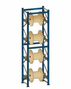 Kabeltrommelregal Blocksystem, Grundregal, H3600xB870xT1045 mm, 3 Achsen für je 650 mm Kabeltrommelbreiten