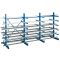 Kragarmregal K 1000, Set, beidseitig nutzbar, H2000xB5000xT2x500 mm, RAL 5010 enzianblau
