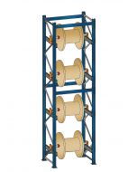 Kabeltrommelregal Blocksystem, Grundregal, H6000xB870xT1045 mm, 6 Achsen für je 650 mm Kabeltrommelbreiten