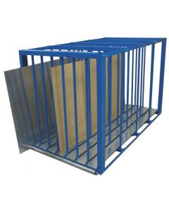 Blechlager-Box - Zur Lagerung von Blechen und Platten, H1250xB1100xT2000, RAL 5010 enzianblau