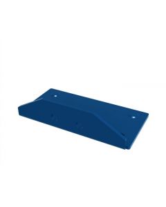 Fußplatte, Länge 80 mm, Materialstärke 5 mm, Farbe capriblau - RAL 5019