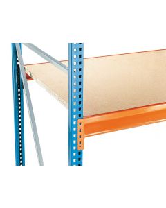 Zusatzebene, Spanplatten, Breite 2500mm, Tiefe 1200mm blau / orange / verzinkt
