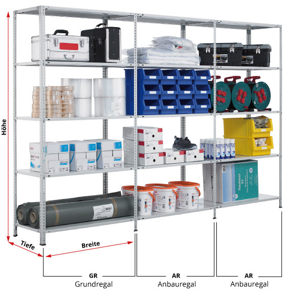 Abmessungen Fachbodenregal Schraubsystem Abmessungen Fachbodenregal Schraubsystem